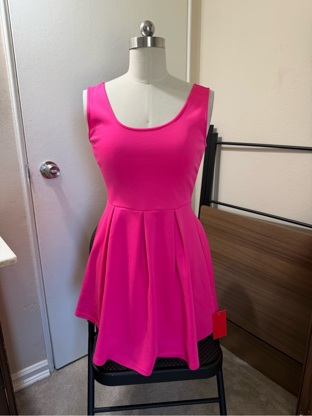 Foreign Exchange Hot Pink Fit & Flare Dress